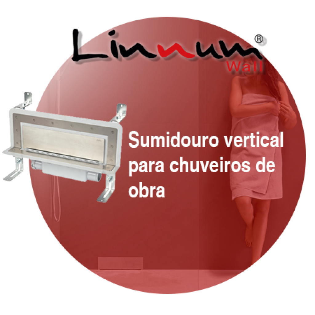 Linnum Wall: Sumidouro vertical para chuveiros de obra