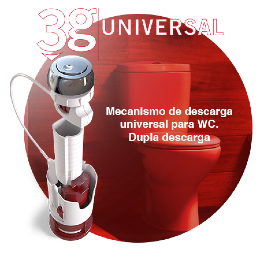 3g UNIVERSAL Mecanismo de descarga universal para WC
