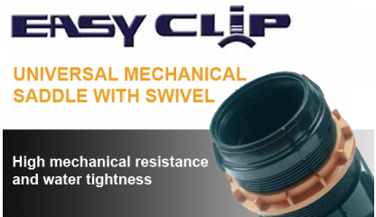 EASY Clip Universal saddle with swivel for sewage connections